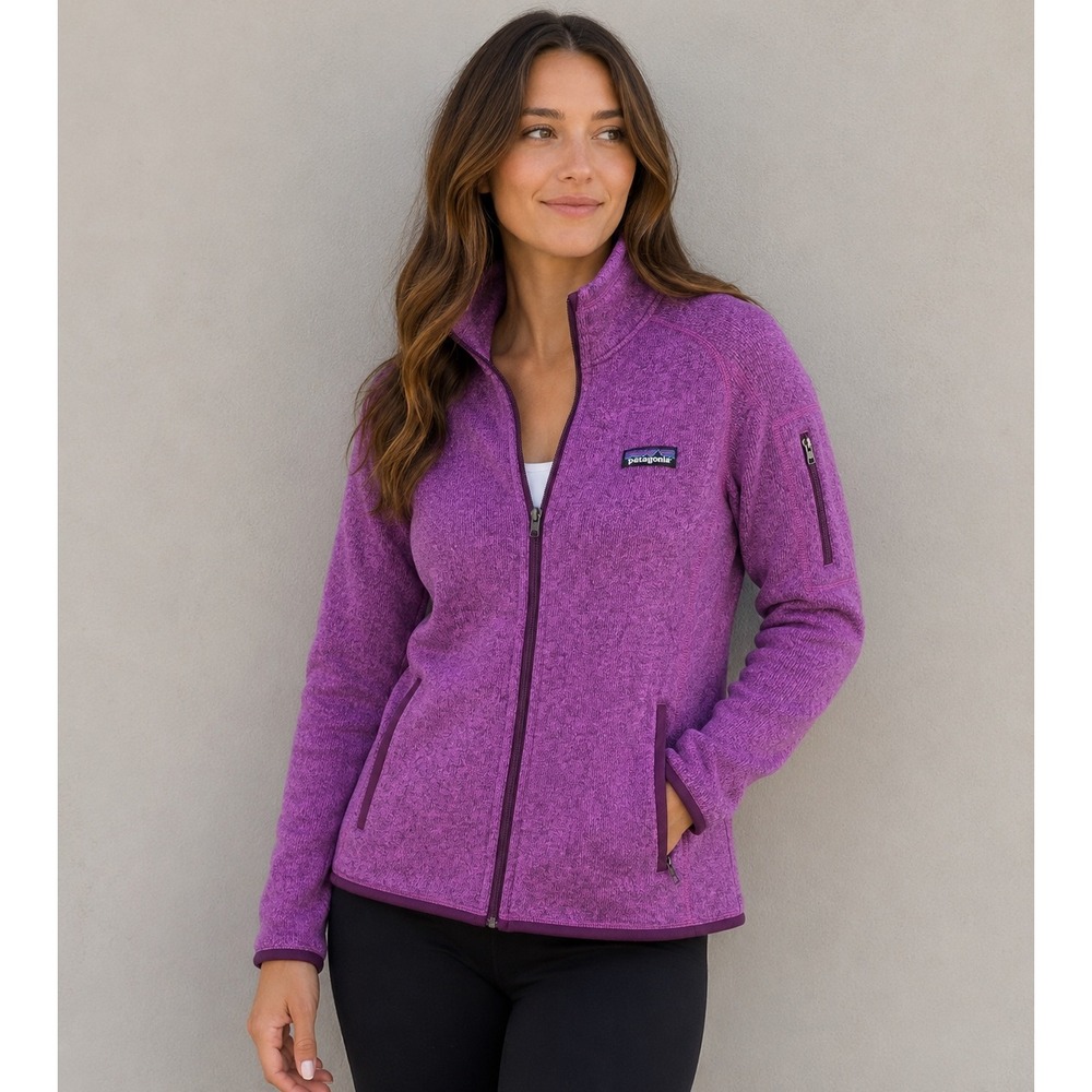 Patagonia Better Sweater Full Zip Jacket Purple Heather Fleece Womens Small